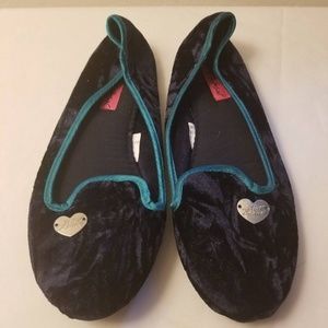 BETSEY JOHNSON Rounded Toe Flats Velour Felt NEW